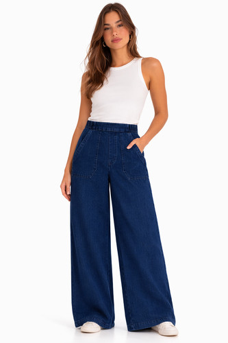 Ladies wide denim - ladies,