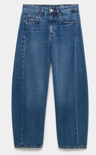 Mid rise barrel jeans - mid,