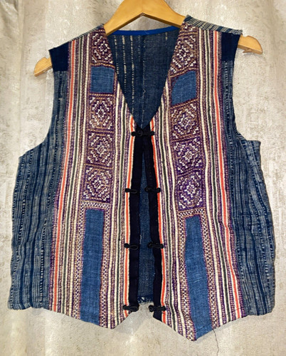 Vintage hmong indigo cotton - indigo,