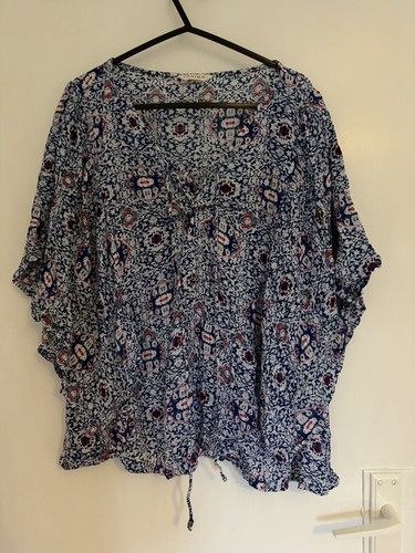Women boxy top - top,, blue
