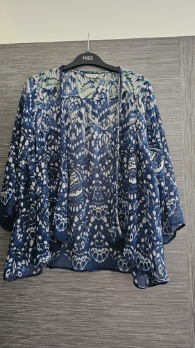 Indigo coverup open front - m&s,