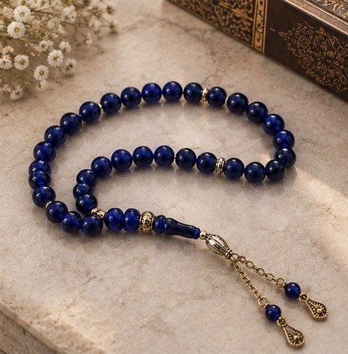 Indigo tasbih prayer beads - indigo,