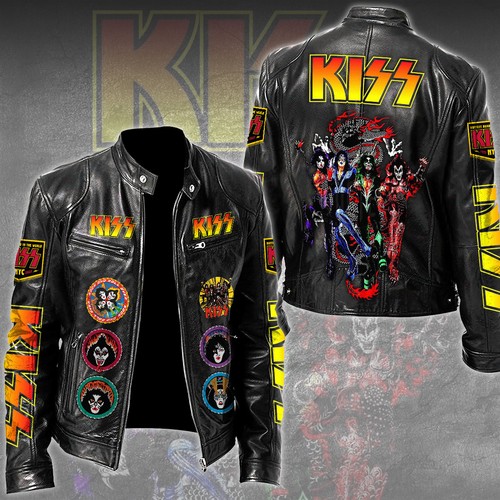 Kiss motorcycle leather jacket - leather,